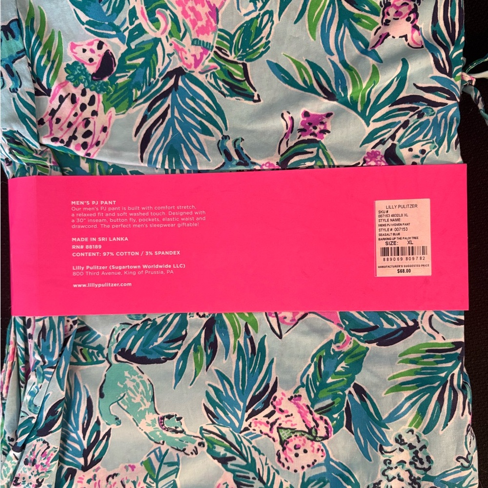 NWT Lilly Pulitzer Dog Print Men's PJ Pant - Picture 2 of 2